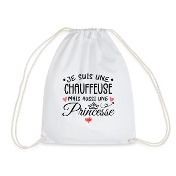 Je Suis Une Chauffeuse, Mais Aussi Une Princesse - Sac de sport léger - blanc - Devant