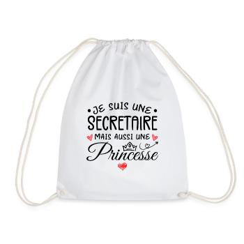 Je Suis Une Secrétaire, Mais Aussi Une Princesse - Sac de sport léger - blanc - Devant