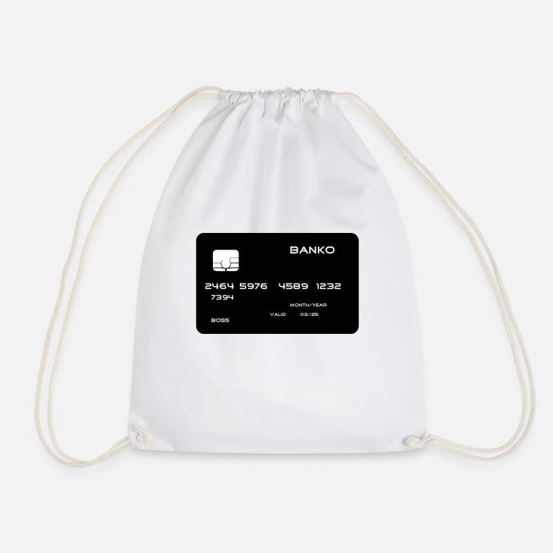 Credit Card - Drawstring Bag - white