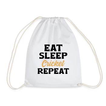 Eat Sleep Cricket Repeat - Turnbeutel - Weiß - Vorne