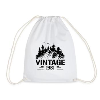 T-Shirt VINTAGE 1981 - Drawstring Bag - white - Front