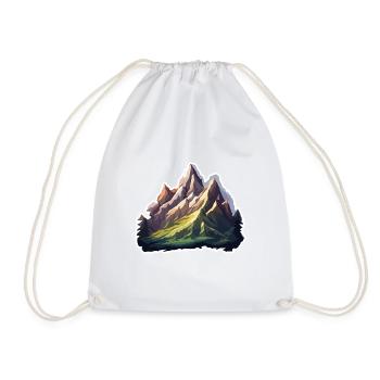 Mountain / Alps / Summit / Nature / Forest / Rock - Drawstring Bag - white - Front