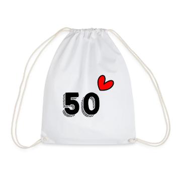 50 YEARS. 50th ANNIVERSARY. ANNIVERSARY 50 YEARS. 50 - Drawstring Bag - white - Front