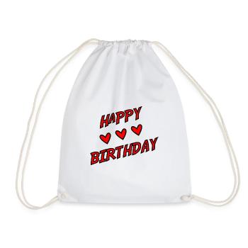 JAHRESTAG. ALLES GUTE ZUM GEBURTSTAG!. ALLES GUTE ZUM GEBURTSTAG!. - Turnbeutel - Weiß - Vorne