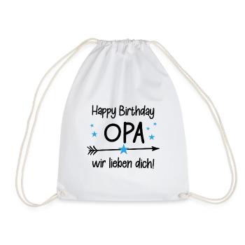 Happy Birthday Opa! Opa Geburtstag - Turnbeutel - Weiß - Vorne