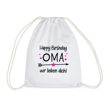 Happy Birthday Oma / Oma Geburtstag - Turnbeutel - Weiß - Vorne