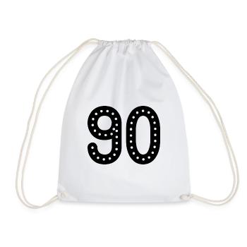 90 YEARS. 90th ANNIVERSARY. ANNIVERSARY 90 YEARS. 90 - Drawstring Bag - white - Front