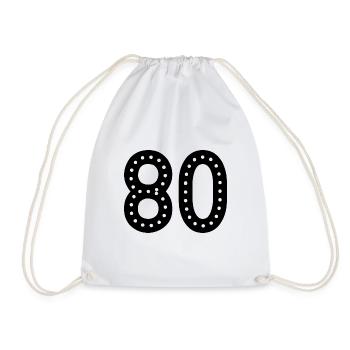80 YEARS. 80th ANNIVERSARY. ANNIVERSARY 80 YEARS. 80 - Drawstring Bag - white - Front