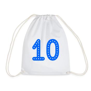 10 YEARS. 10th ANNIVERSARY. ANNIVERSARY 10 YEARS. 10 - Drawstring Bag - white - Front