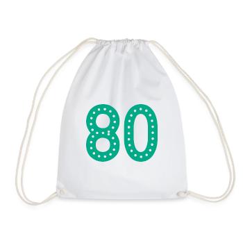 80 YEARS. 80th ANNIVERSARY. ANNIVERSARY 80 YEARS.80 - Drawstring Bag - white - Front