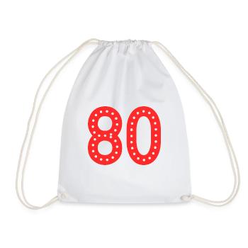 80 YEARS. 80th ANNIVERSARY. ANNIVERSARY 80 YEARS. 80 - Drawstring Bag - white - Front