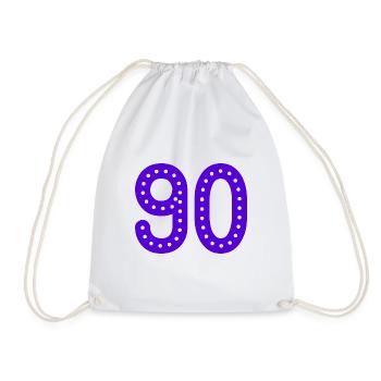90 YEARS. 90TH ANNIVERSARY. BIRTHDAY 90 YEARS. 90 - Drawstring Bag - white - Front