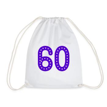 60 YEARS. 60TH ANNIVERSARY. BIRTHDAY 60 YEARS. YEAR - Drawstring Bag - white - Front