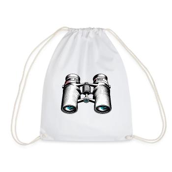 Binoculars / Observation / Observation / Adventure - Drawstring Bag - white - Front