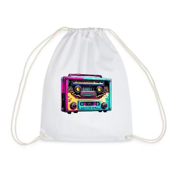 Radio / Analog / Music / Frequency / Speakers - Drawstring Bag - white - Front