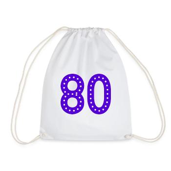 80 YEARS. 80TH ANNIVERSARY. BIRTHDAY 80 YEARS. 80 - Drawstring Bag - white - Front