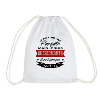 Je ne suis pas parfaite mais je suis enseignante - Sac de sport léger - blanc - Devant