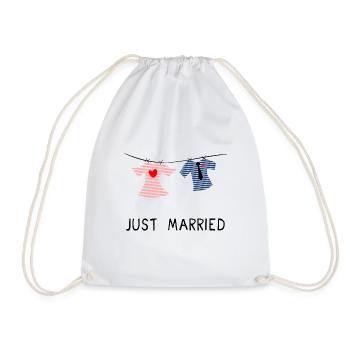 JUST MARRIED. MARRIED. ES LEBE DIE EHE - Turnbeutel - Weiß - Vorne