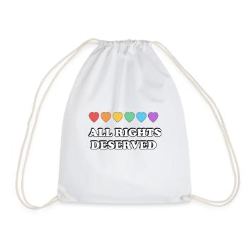 ALL RIGHTS DESERVED Rainbow Hearts LGBT PRIDE - Drawstring Bag - white - Front