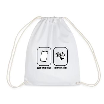 Cerveau de téléphone portable disant - Sac de sport léger - blanc - Devant