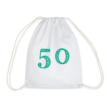 50 YEARS. 50th ANNIVERSARY. ANNIVERSARY 50 YEARS. 50 - Drawstring Bag - white - Front