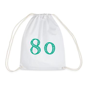 80 YEARS. 80th ANNIVERSARY. ANNIVERSARY 80 YEARS. 80 - Drawstring Bag - white - Front