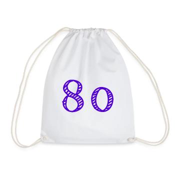 80 YEARS. 80TH ANNIVERSARY. BIRTHDAY 80 YEARS. 80 - Drawstring Bag - white - Front