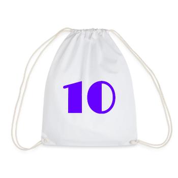 10. 10 JAHRE. 10-JÄHRIGES JUBILÄUM. GEBURTSTAG 10 JAHRE - Turnbeutel - Weiß - Vorne
