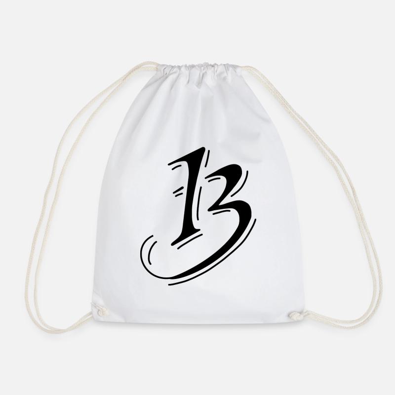 13 Number number number - Drawstring Bag - white