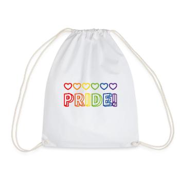 Pride Rainbow Hearts - Drawstring Bag - white - Front
