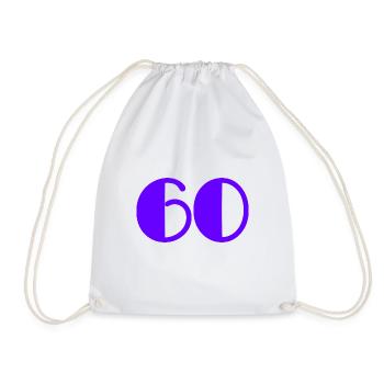 60 ANS. 60e ANNIVERSAIRE. ANNIVERSAIRE 60 ANS. 60 - Sac de sport léger - blanc - Devant