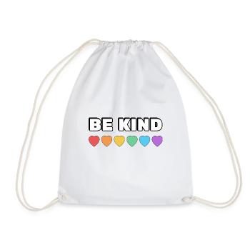 Be Kind Rainbow Hearts LGBT Pride - Drawstring Bag - white - Front