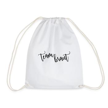 Team Braut! Minimal, personalisierbar - Turnbeutel - Weiß - Vorne