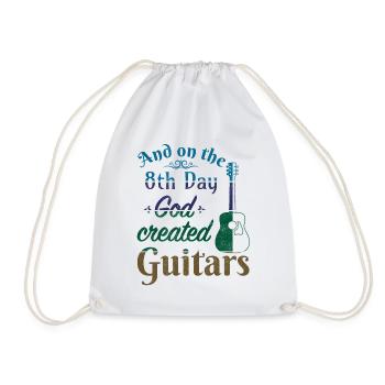 And on the 8th day God created Guitars - Drawstring Bag - white - Front