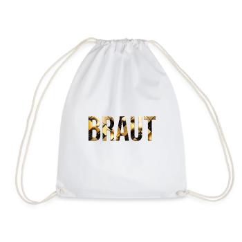 TEAM BRIDE! Schwarz Gold Cool personalisierbar - Turnbeutel - Weiß - Vorne