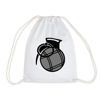 petanque ball grenade - Drawstring Bag - white - Front