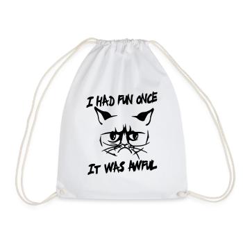 I had fun once, it was awful - Drawstring Bag - white - Front