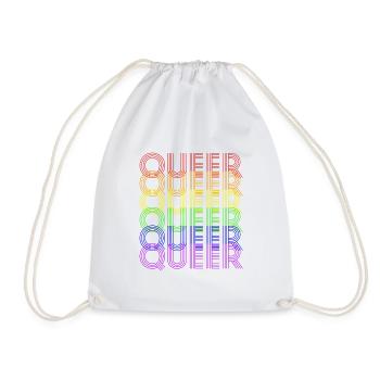 queer rainbowdesign - Drawstring Bag - white - Front