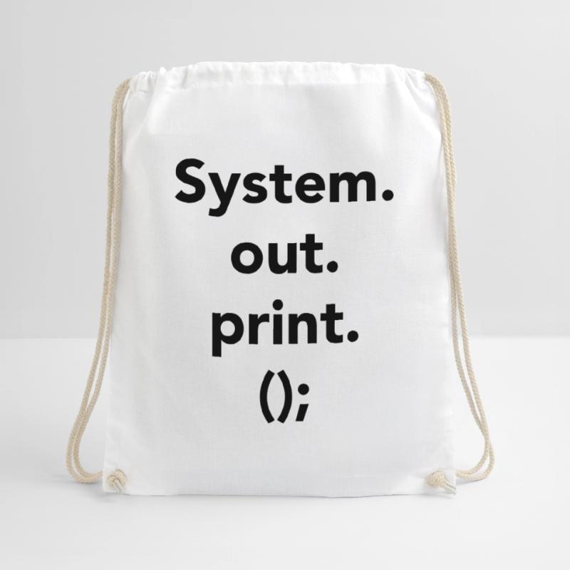 program system out print Java Drawstring Bag