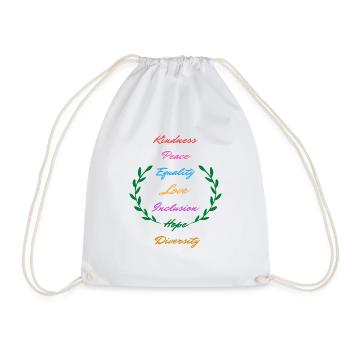 Kindness Peace Equality Love Inclusion Hope Divers - Sac de sport léger - blanc - Devant