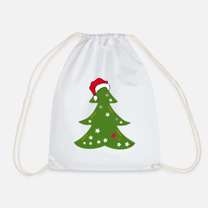 Christmas Tree, Christmas - Drawstring Bag - white