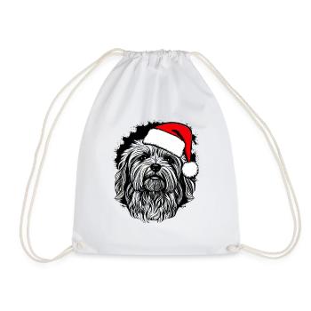 Weihnachten Hund süß lustig Hunde Tier Welpe 6 - Turnbeutel - Weiß - Vorne