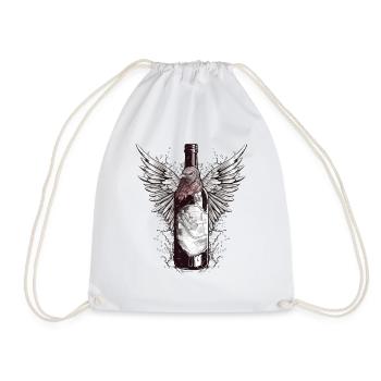 Bottle of winged wine n°3 - Drawstring Bag - white - Front