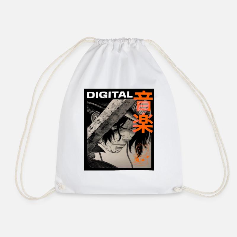 manga digital - Drawstring Bag - white