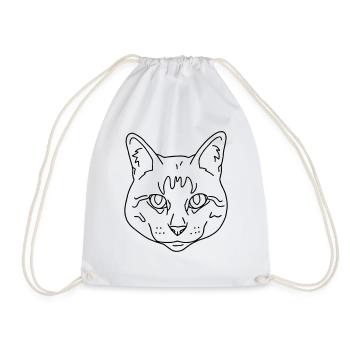 chat - Sac de sport léger - blanc - Devant