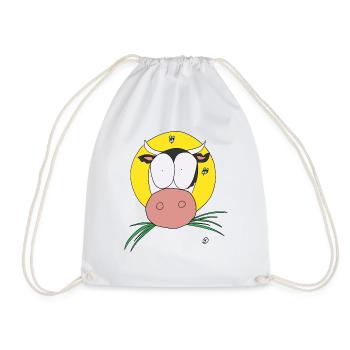 Cow is watching you - Drawstring Bag - white - Front