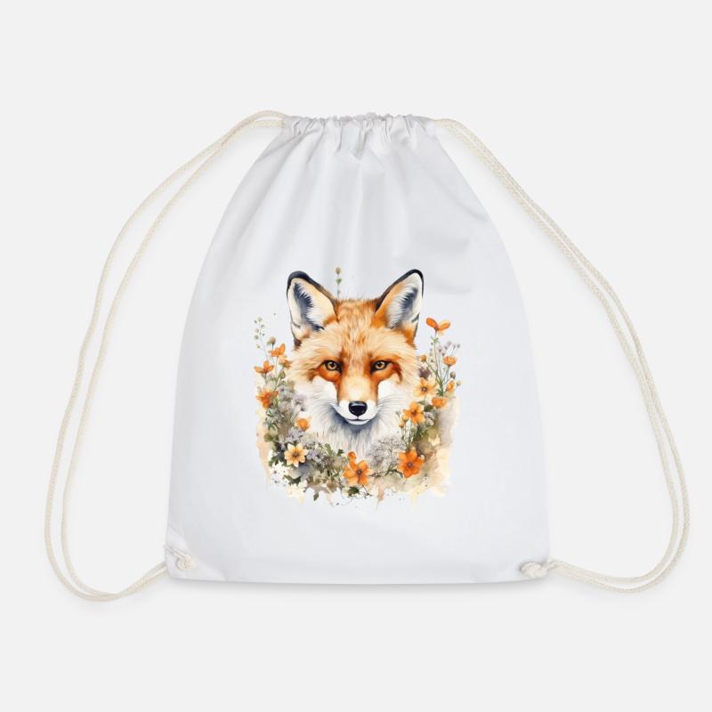Whimsical Wilderness - Drawstring Bag - white
