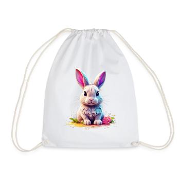 Hase Bunny V1 24 14 - Turnbeutel - Weiß - Vorne