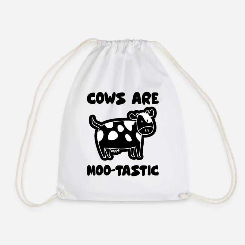 cows are moo-tastic - Drawstring Bag - white