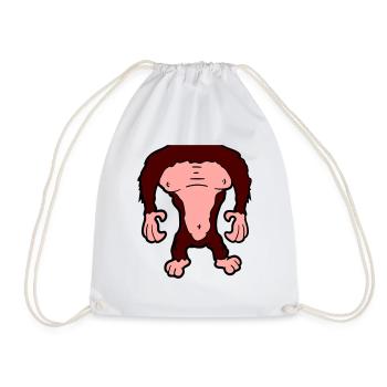Funny Gorilla Body Headless Halloween Costume - Drawstring Bag - white - Front